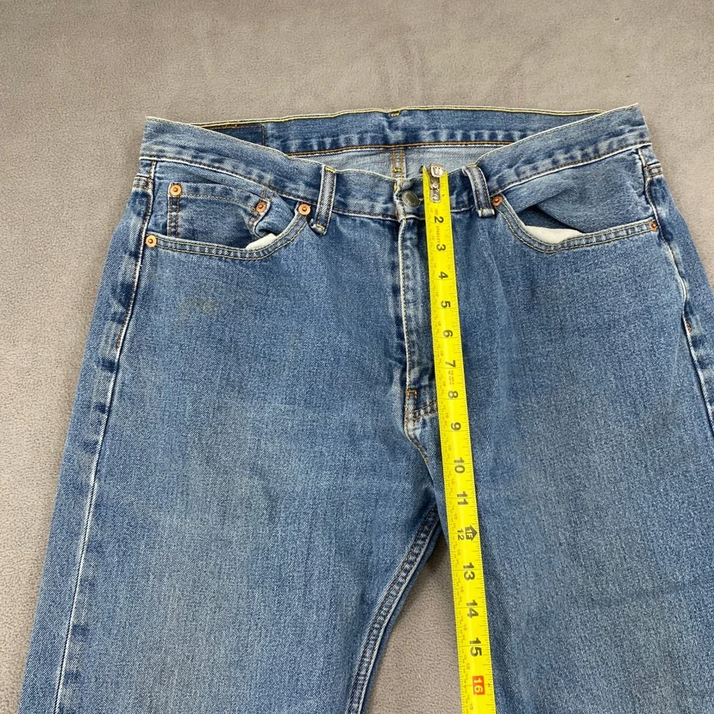 Levis 505 Regular Fit Mens Jeans 36x32 Medium Wash Straight Leg Blue Denim 8046